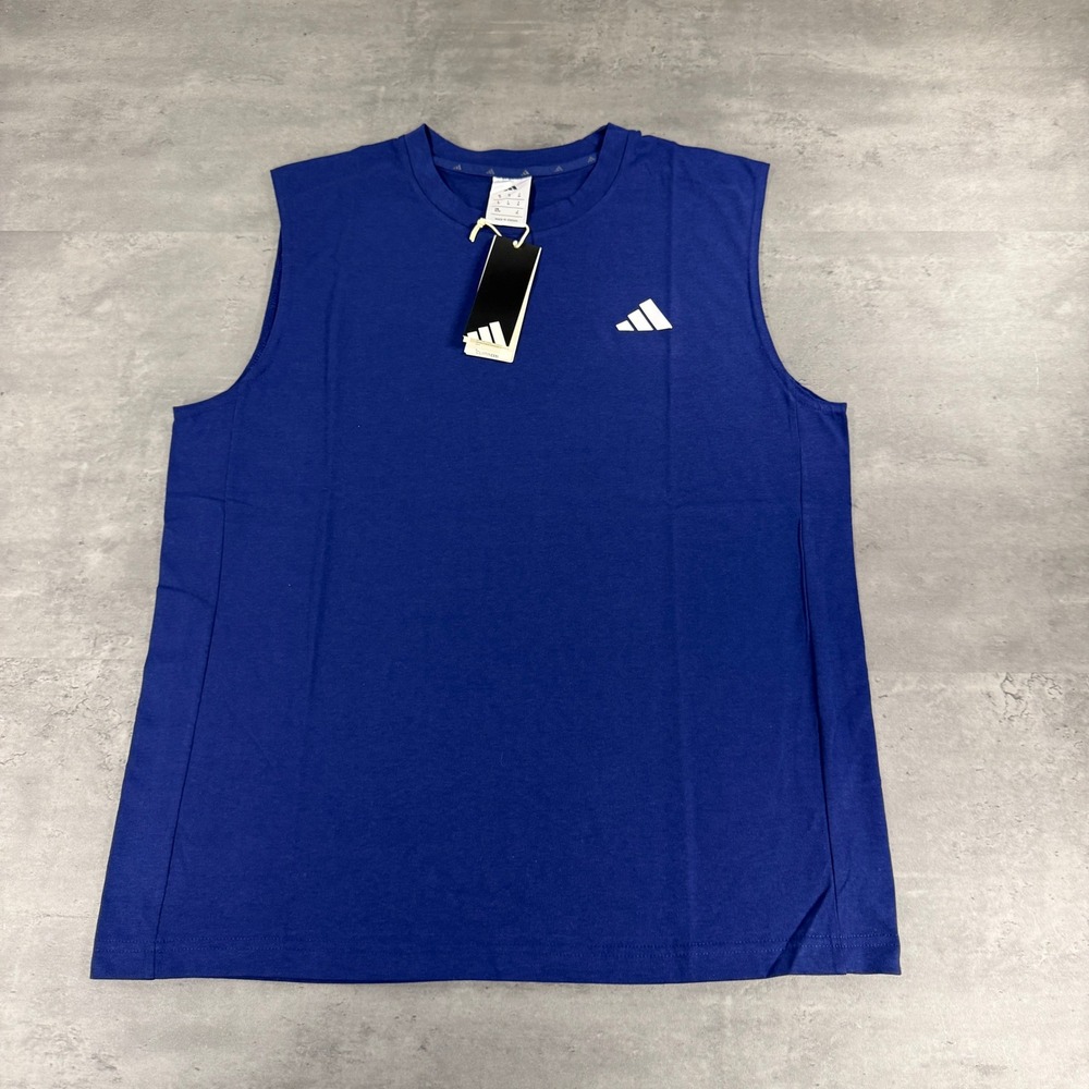 Adidas Workout Tank M Essential Feelready Sleeveless Shirt Blue Climacool Train